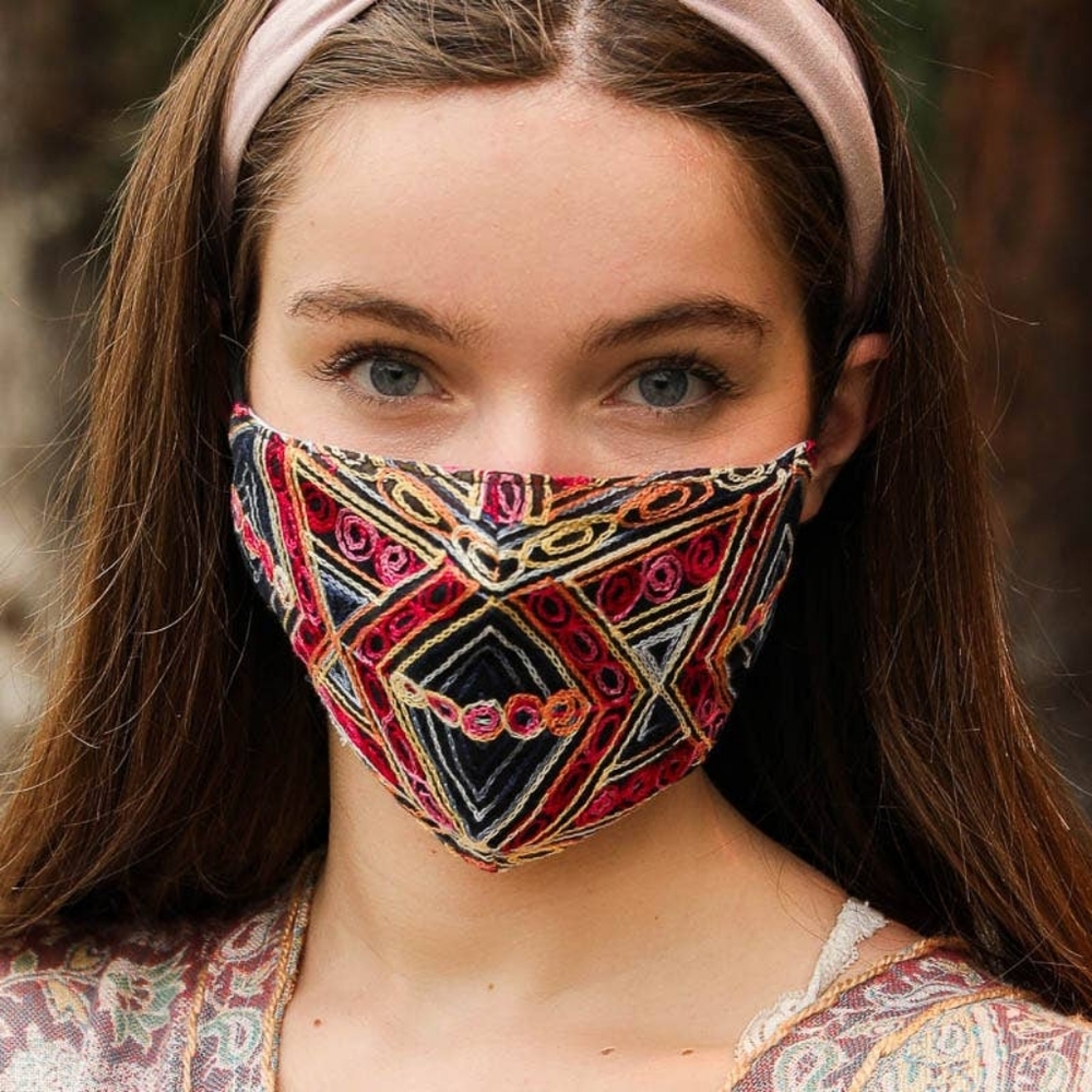 Floral Swirl Boho Women's Facemask filter